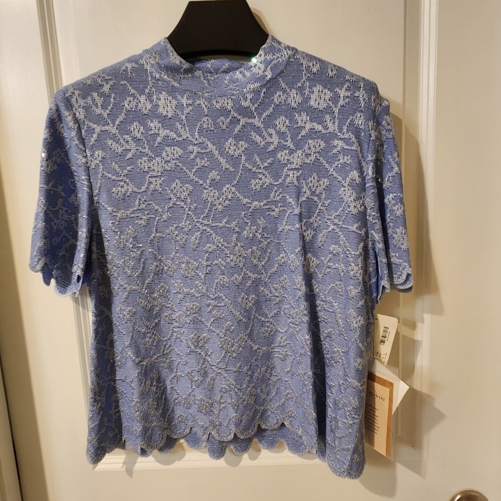 St. John Evening new with tags by Marie Gray size 14 blue, side zipper